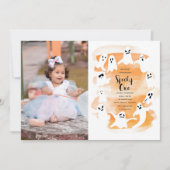  spooky ワンの初めてのハロウィン誕生日パーティー 招待状 (正面)