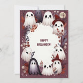 spooky ワン・ブー・クルー フレンドリー・ゴースト・グール 誕生日 招待状 (裏面)