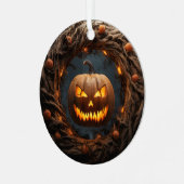 Spooky 3D Pumpkin Wreath Halloween Ornament メタルオーナメント (正面左)