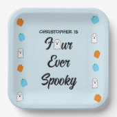  spooky 4歳の誕生日 ペーパープレート (正面)