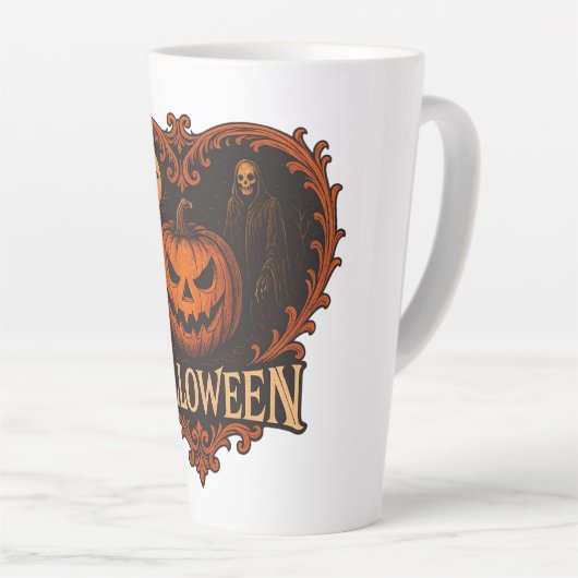 Spooky Aesthetic Halloween Large Latte Mug 17oz – カフェラテマグ (右アングル)