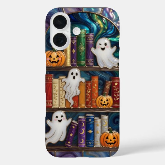Spooky Aesthetic iPhone Case Ghost Pumpkin Bookshe Case-Mate iPhoneケース (裏面)