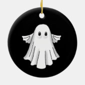 Spooky and Cute Halloween Ghost セラミックオーナメント (裏面)
