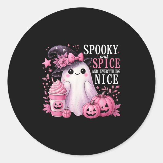 Spooky And Spice And Everything Nice Halloween Pin ラウンドシール (正面)