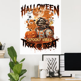 Spooky Astronaut Halloween Poster | Trick or Treat ポスター