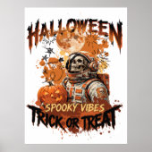 Spooky Astronaut Halloween Poster | Trick or Treat ポスター (正面)