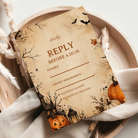 Spooky Autumn Pumpkin Guest Response 出欠カード