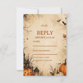 Spooky Autumn Pumpkin Guest Response 出欠カード (正面)