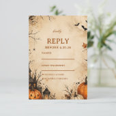 Spooky Autumn Pumpkin Guest Response 出欠カード (スタンド正面)