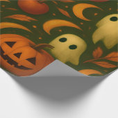 🎃 Spooky Autumn Wrapping Paper – Ghosts, Pumpkins ラッピングペーパー (角)