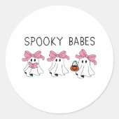 Spooky babes cute ghost ラウンドシール (正面)