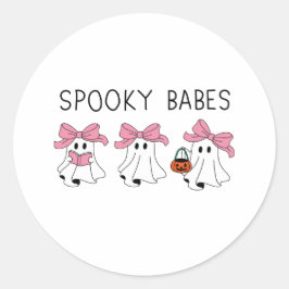 Spooky babes cute ghost ラウンドシール