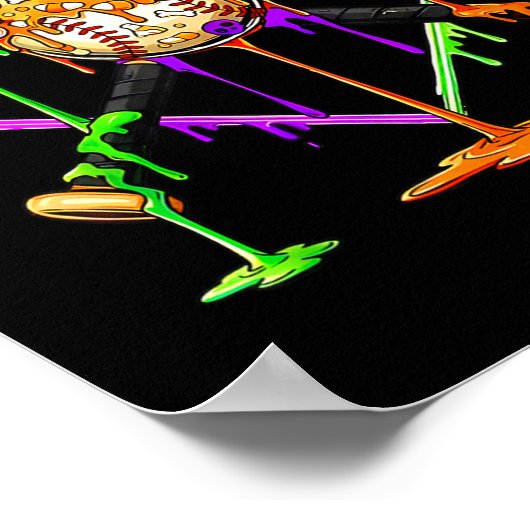 Spooky Baseball Ice Cream Drip Home Plate Dripping ポスター (角)