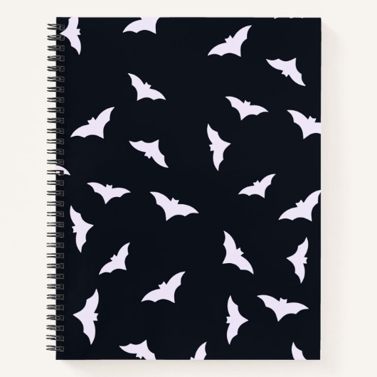 Spooky Bats Black Halloween Notebook ノートブック (正面)