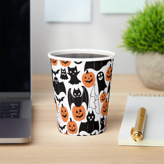 Spooky Bats Pumpkins Cups - Halloween Party! 紙コップ (インサイチュ)
