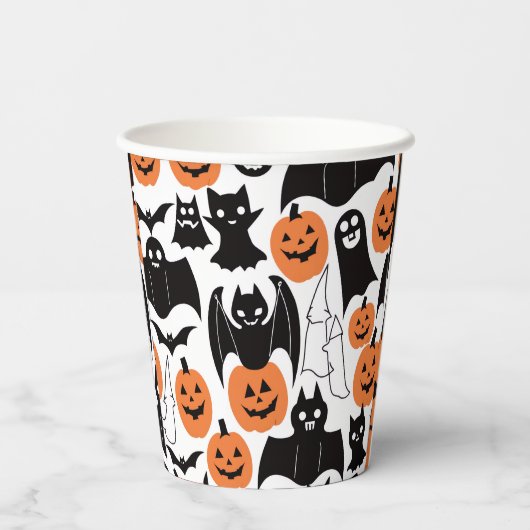 Spooky Bats Pumpkins Cups - Halloween Party! 紙コップ (裏面)
