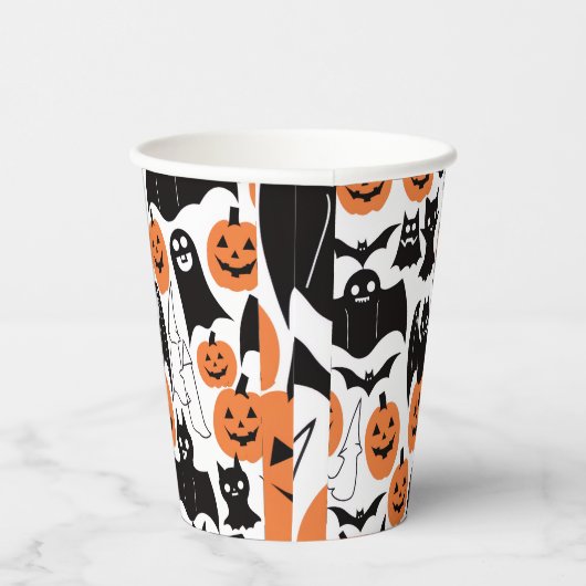 Spooky Bats Pumpkins Cups - Halloween Party! 紙コップ (右)
