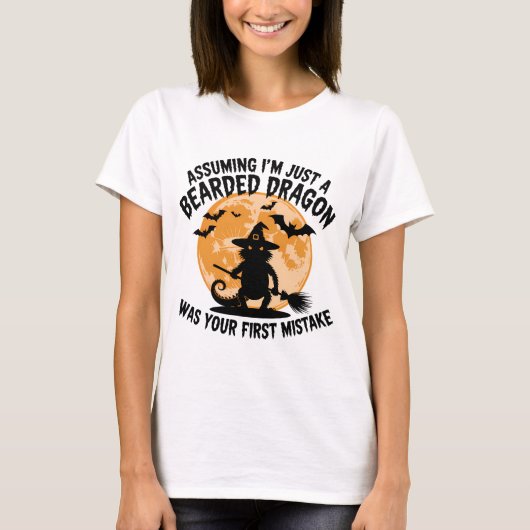 Spooky Bearded Dragon Witch Tシャツ (正面)