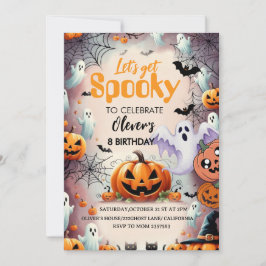 Spooky Birthday Invitation Editable Digital Down 招待状