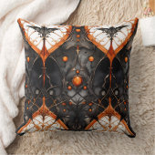 SPOOKY BLACK AND ORANGE GOTHIC HALLOWEEN SCENE クッション (ブランケット)