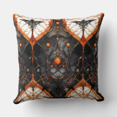 SPOOKY BLACK AND ORANGE GOTHIC HALLOWEEN SCENE クッション (裏面)