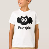 Spooky Black Bat Halloween Personalized Name Tシャツ (正面)