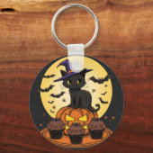 Spooky Black Cat Halloween Keychain – Cute & Creep キーホルダー (裏面)