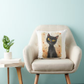 Spooky Black Cat Halloween Throw Pillow. クッション (椅子)
