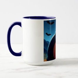 Spooky Black Cat on Pumpkin Halloween Mug マグカップ