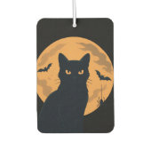 Spooky Black Cat Silhouette Halloween  カーエアーフレッシュナー (正面)