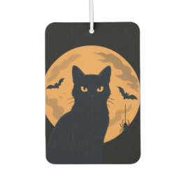 Spooky Black Cat Silhouette Halloween  カーエアーフレッシュナー