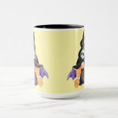 Spooky Black Halloween Witch Gnome With Skull マグカップ (中央)