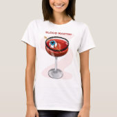 Spooky Blood Martini with Eyeball Cocktail Graphic Tシャツ (正面)