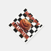 Spooky Bloody Pumpkin Halloween スタンダードカクテルナプキン (角)