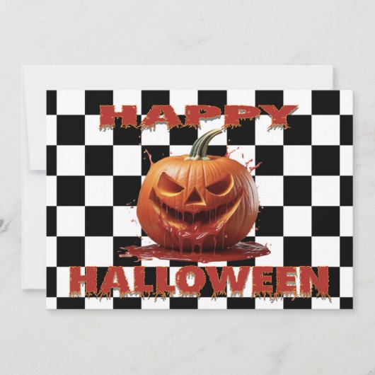 Spooky Bloody Pumpkin Halloween 招待状 (正面)