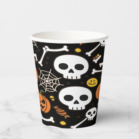 Spooky Bones And Skeletons For Halloween 紙コップ (正面)