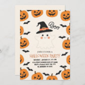 Spooky Boo Ghost Kids Halloween Party Invitation   招待状 (正面/裏面)