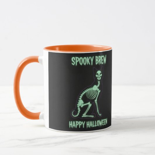 SPOOKY BREW Skeleton Cat Mug マグカップ (左)