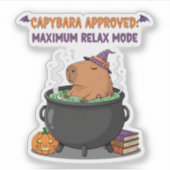 Spooky Capybara WIzard Witch Cauldron Halloween シール (正面)