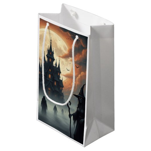 Spooky Castle Halloween Treat Bags スモールペーパーバッグ (正面アングル)