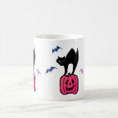 Spooky Cat Halloween Pumpkin Pop Art コーヒーマグカップ (中央)