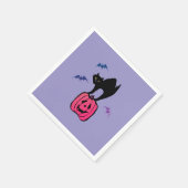 Spooky Cat Halloween Pumpkin Pop Art スタンダードカクテルナプキン (角)