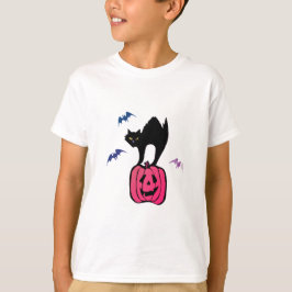 Spooky Cat Halloween Pumpkin Pop Art Tシャツ