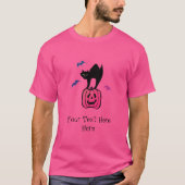 Spooky Cat Halloween Pumpkin Pop Art Tシャツ (正面)