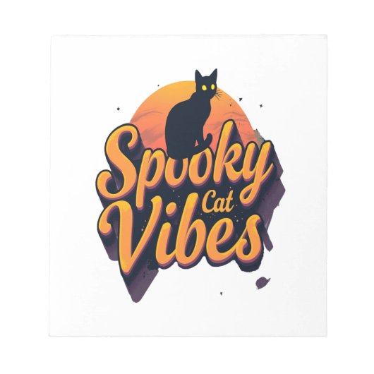 Spooky Cat Vibes 2 ノートパッド (正面)