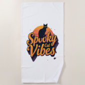 Spooky Cat Vibes 2 ビーチタオル (正面)