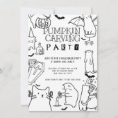 Spooky Cats themed Pumpkin Carving Party 招待状 (正面)