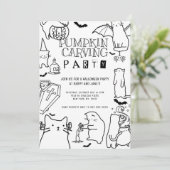 Spooky Cats themed Pumpkin Carving Party 招待状 (スタンド正面)