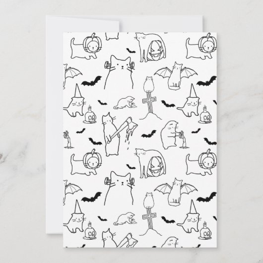 Spooky Cats themed Pumpkin Carving Party 招待状 (裏面)