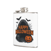 Spooky Cave Halloween GreetingVinyl Wrapped Flask フラスク (左)